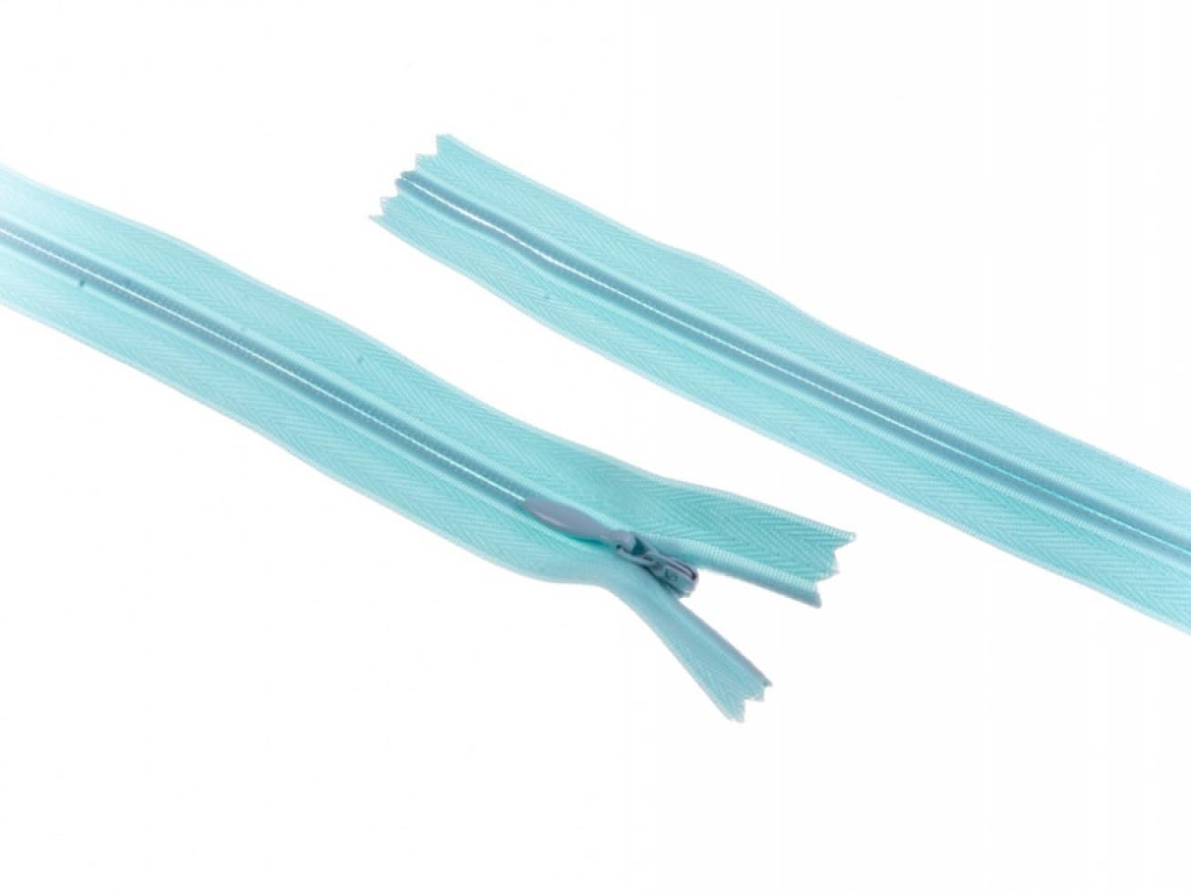 22"/ 56cm Concealed Invisible Closed End Zips Pale Aqua - per single zip