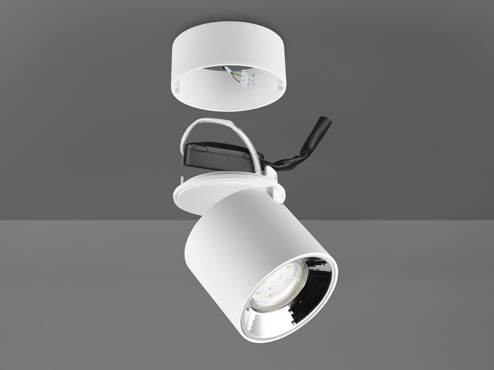Trio Luminaire encastrable et apparent Guayana 651000131, métal blanc mat, sauf 1x GU10