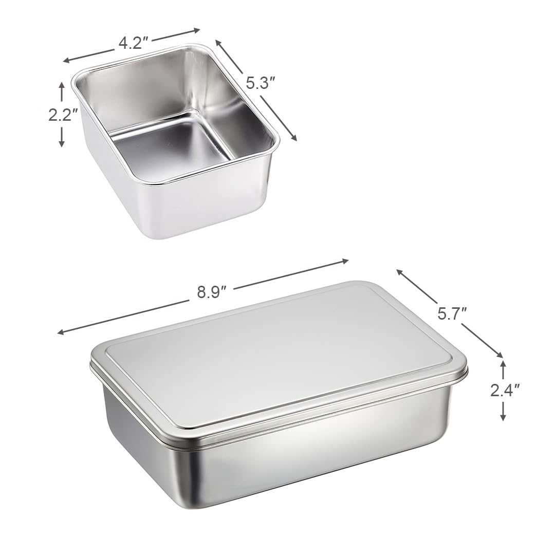 Recipiente hermético de acero inoxidable para condimentos con tapa, juego de tarros de especias de 16 onzas para organizar, conservar y dispensar hierbas y especias en la cocina