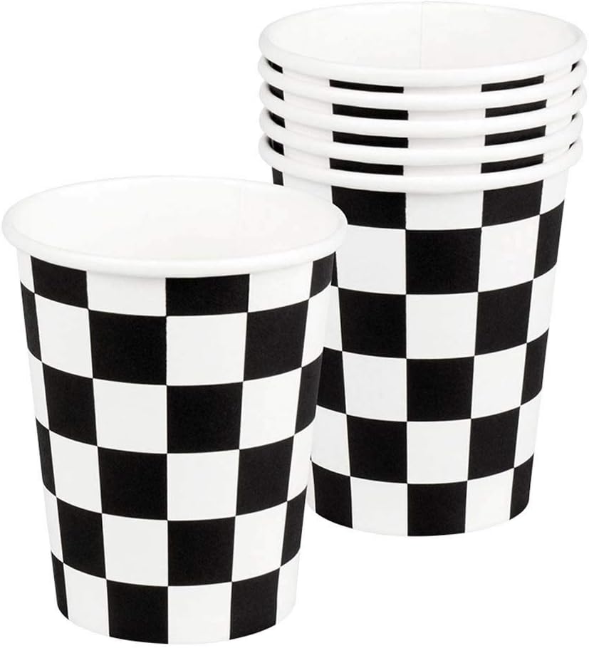 Boland 44753 – Party Tableware Drinking Cups Racing, 6 Pieces, Capacity 25 cl, Environmentally Friendly Paper Cups, Disposable Cups, Theme Party, Birthday, Surprise Party, Carnival