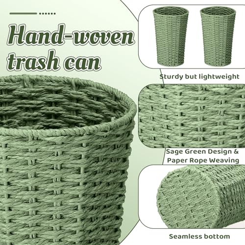 Caneca de basura redonda Novabright 2 unidades verde salvia miniatura 3