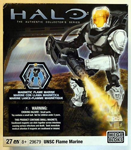 Mega Bloks Halo UNSC Flame Marine (29679) - 27pc Magnetic Action Figure - White - Age 6+