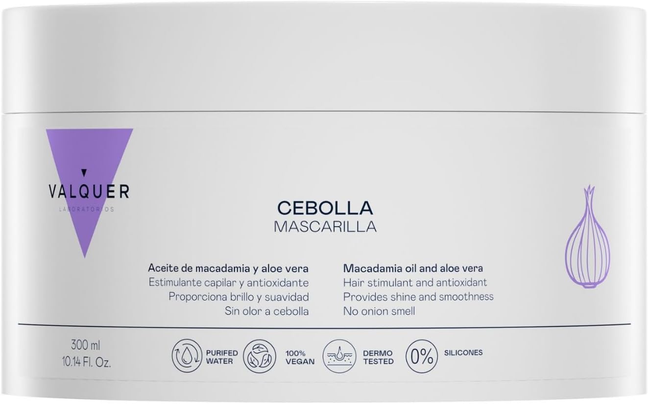 VALQUER Onion Hair Mask | Deep Repair, Revitalization & Nutrition | Adds Shine & Softness for All Hair Types | Antioxidant Formula with Macadamia Oil & Aloe Vera | 300ml
