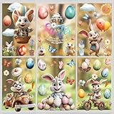 【Ostern Fensteraufkleber 】Sie erhalten 87 sticker ostern (9 Blatt), Größe 30 x 20 cm. Es enthält reichhaltige Osterelementmuster wie Hasen, Eier, Küken, Radieschen, Schmetterlinge, Blumen, Gras, Sonne usw. Es symbolisiert auch die Auferstehung des Frühlings und die Geburt des Lebens.