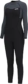 Roupa de mergulho feminina neoprene de 3/2 mm – tamanho grande e alta, roupa térmica molhada de corpo inteiro em água fria, surfe, natação e mergulho