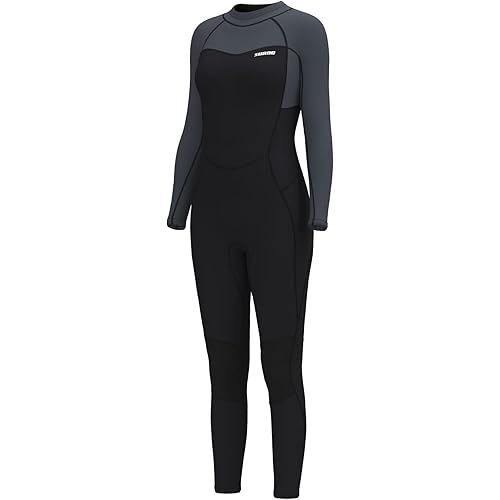 Wetsuit Women 3/2mm Neoprene – Plus Size & Tall, Full Body Thermal Wet Suit in Cold Water Surfing, Swimming & Diving