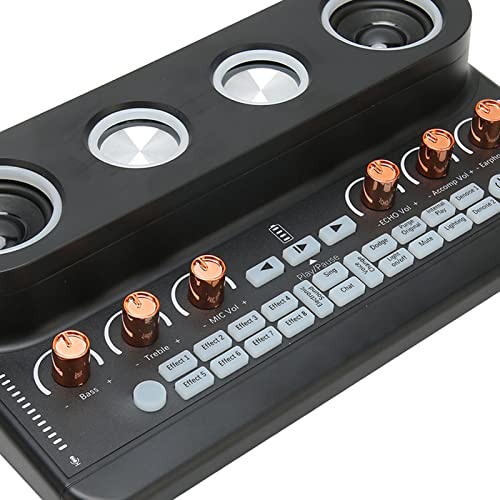 Fecamos Sound Effects Board Set, Noise Reduction Stereo Sound Digital Dsp Processing Chip High Capacity Battery Podcast Equipment Bundle All In One For Streaming(Black) #TOP7