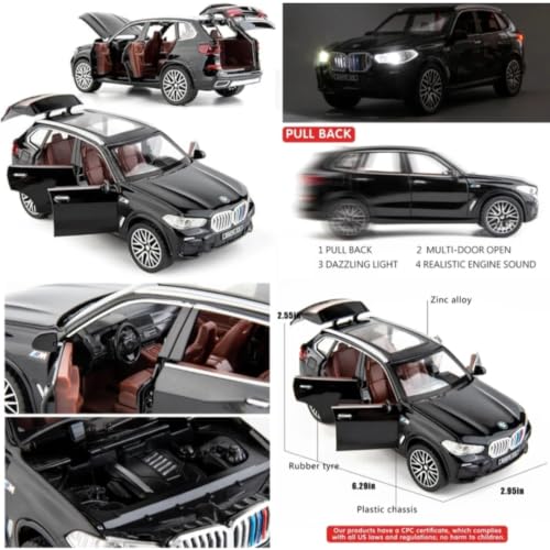 Image of Kiddie Galaxia BW X5 SUV Car 1:32 Model Car Alloy Metal Pull Back Die-cast Metal Toy car with Openable Doors & Light Music Gifts Toys Kids【Colors as Per Stock】