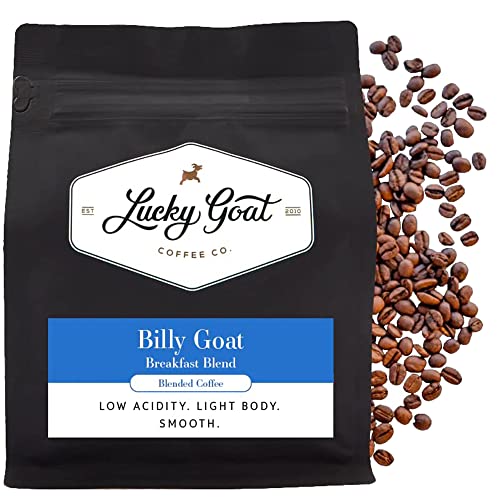 Lucky-Goat-Breakfast-Blend-Whole-Bean-Coffee--Billy-Goat--Light-body-Low-Acidity-Morning-Cup-Smooth-and-Mild-Medium-Roast-12-Ounce-Bag