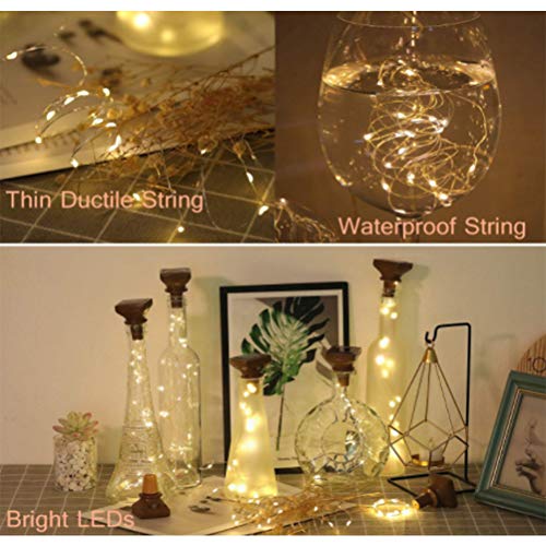 Luces De Hadas Para Botellas Solar 20 LED Decoración Versátil Para Frascos De Vino Manualidades Y Más Ideal Para Interiores Y Exteriores Con Carga Solar Y Cable Flexible