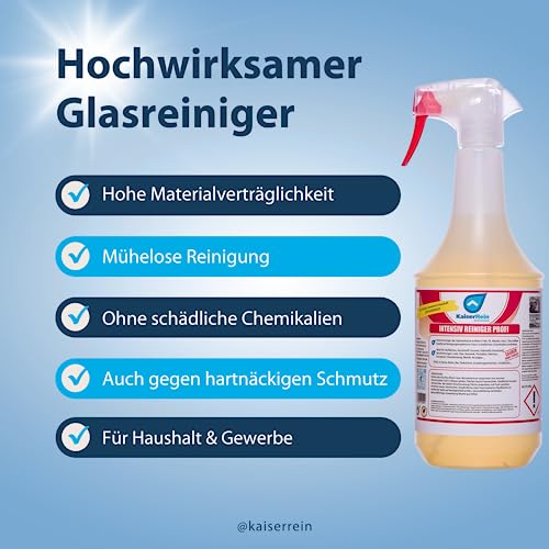 Foto von KaiserRein Intensivreiniger Küchenreiniger - Profi Fettlöser Spray 1L - Entfernt effektiv Fett und hartnäckige Verschmutzungen in der Küche, Gastronomie, Grill, Oberflächen