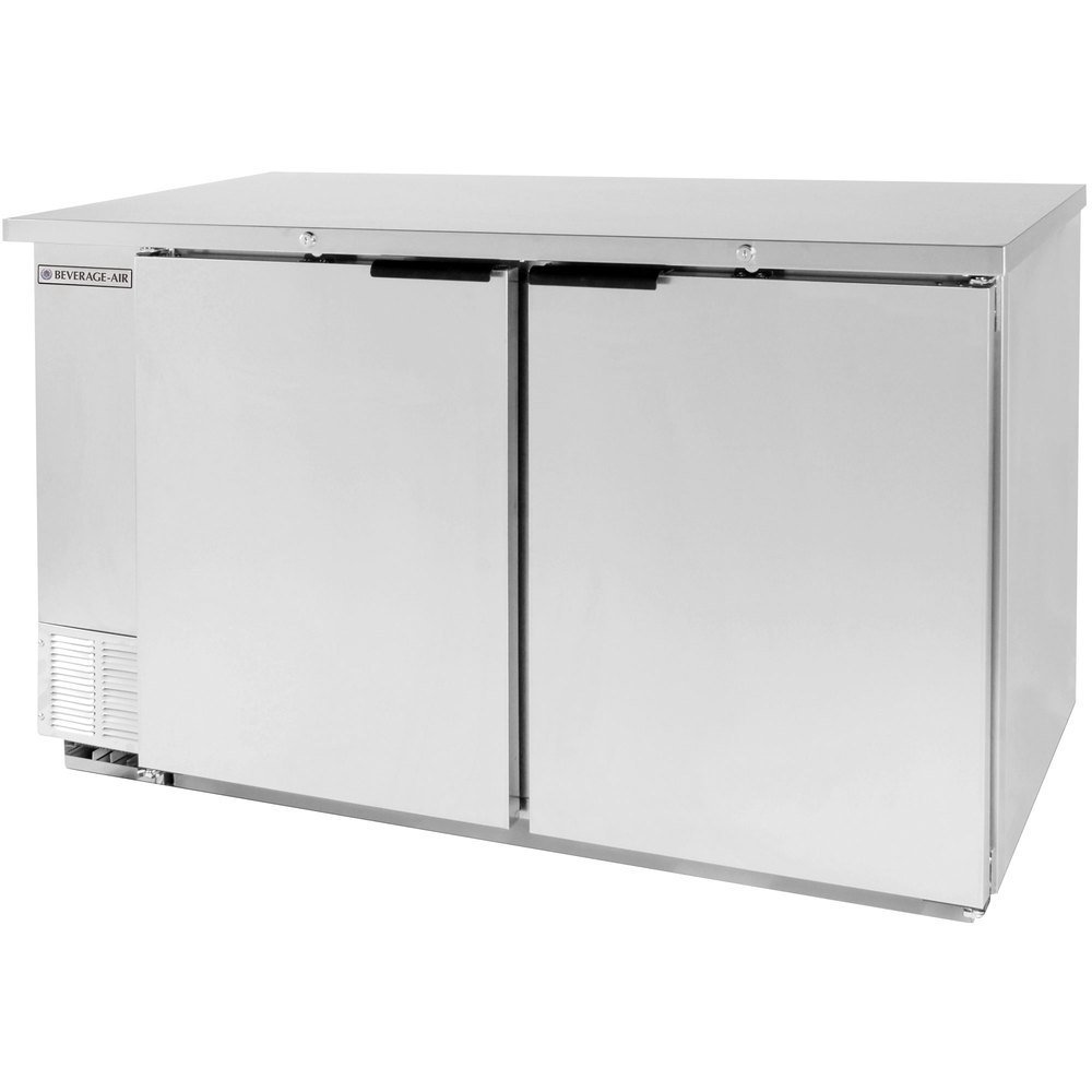 Beverage-Air 58" Back Bar Refrigerator - Stainless Steel - Solid Door - Food Rated by Beverage Air – Stainless Steel, Model BB58HC-1-F-S