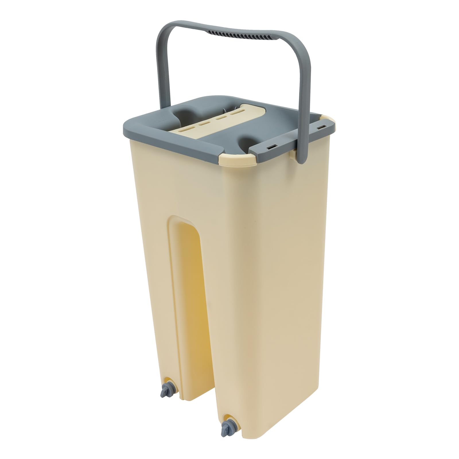Juego de fregona con cubo, fregona plana y juego de cubos para una limpieza eficiente del suelo - Cómoda limpieza con mango largo - Incluye 10 toallitas - fregona plana con mango largo