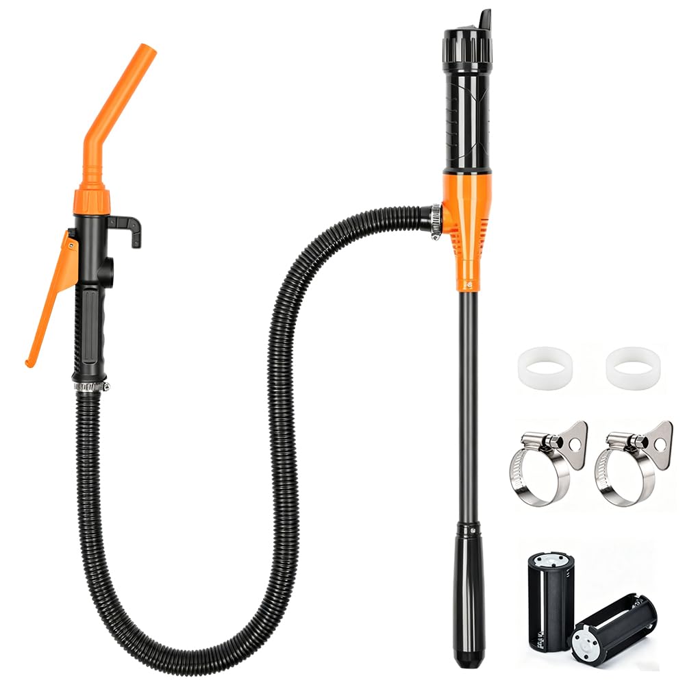 Pompa Benzina, Pompa a Benzina elettrica a Batteria, Portatile Pompa di Trasferimento del Carburante, Pompa Travaso Gasolio con Controllo del Flusso, Pompa a Trasferimento per Benzina, Diesel