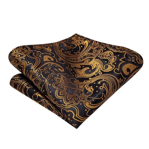 Image of Dubulle Self Tie Bow Ties and Lapel Pin for Men Paisley Solid Mens Bowtie and Handkerchief Cufflinks Set Wedding