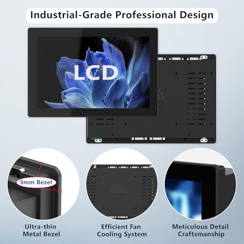 Image of 10.1 inch Industrial Touchscreen Panel PC,10 Point Capacitive Touch Screen Computer,IP65 Ultra-Thin Industrial Monitor,for Factory,Automation,Kiosk,Small Business(I3-7100U,8GB RAM 128G SSD)