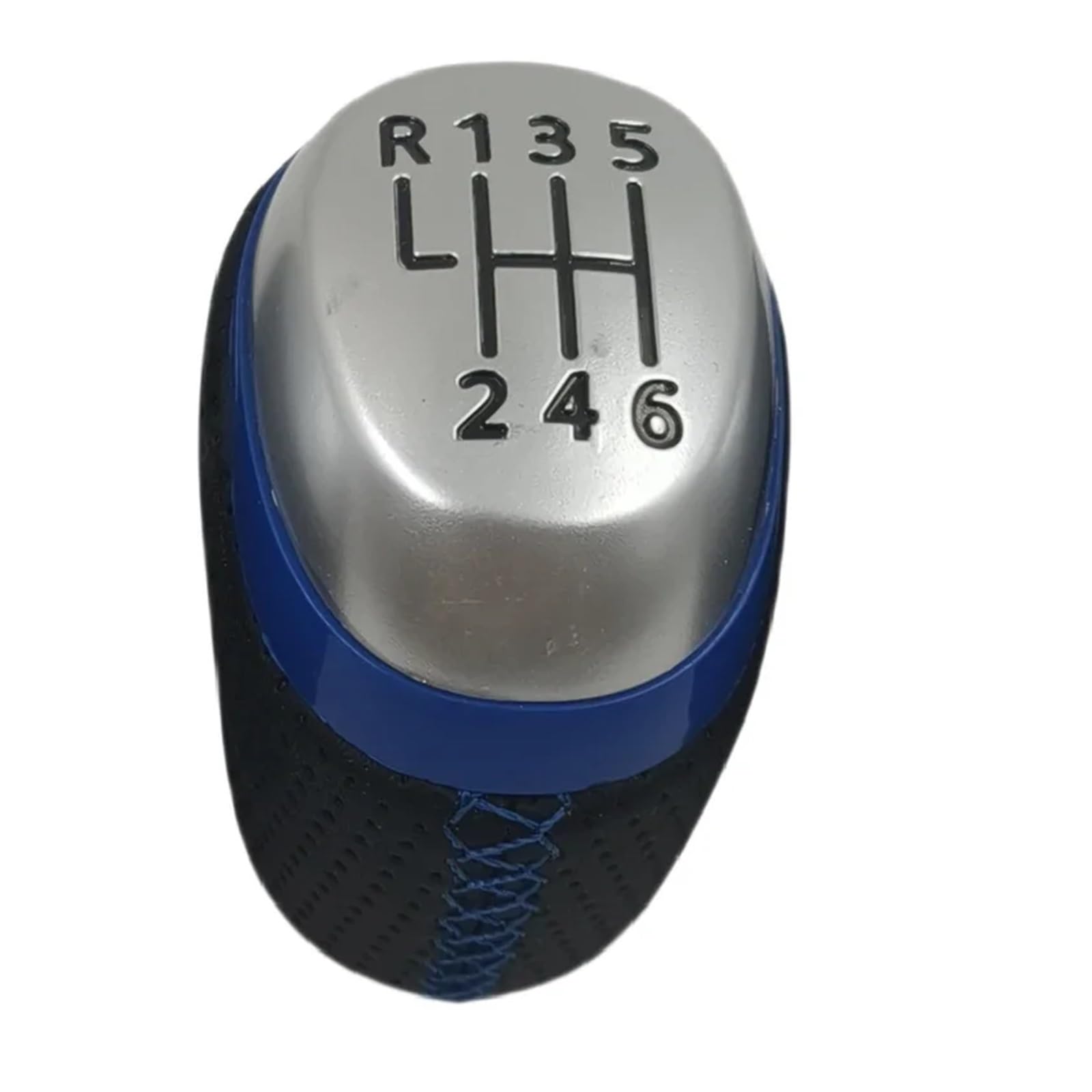 Rzccrbevr Car Shift Lever Knob for Espace for 5V 2015-2019 Gearbox Gaiter Stick Handles 6 Speed Gear Shift Knob Leather Stick Shifter Pen(6 Speed White line)