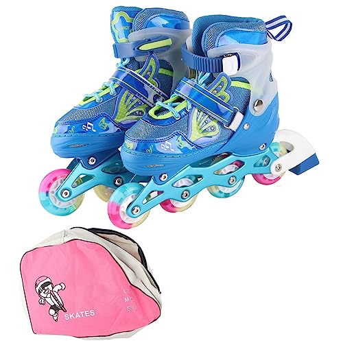 Inline Skates for, Roller Skates with Up Wheels, Breathable Comfortable Roller Blades for Outdoor Indoor Use, Blue Roller Skates