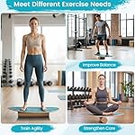 GYMAX Balance Board for Adults, 330LBS Wobble Boards with Storage Rack, Wooden Exercise Balancing Stability Trainer for Improve Balance, Surfing, Skate, Yoga, Skateboarding - Image 2