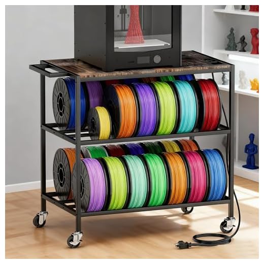 ⚡ Atrastout 3D Printer Stand with Filaments Storage-Small 3D Printer Table for consumables Storage,Heavy Duty 3D Printer cart Desk Suitable for workshops, Studios and Offices