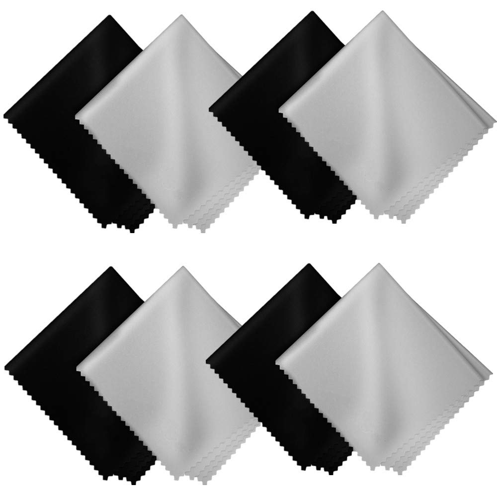 Microfiber Cleaning Cloths for Electronics (8 Pack) Cleans Lenses, Glasses, Screens, Cameras, iPad, iPhone, Eyeglasses, Cell Phone, LCD TV Screens