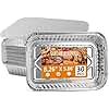 MOERDIFFER 30Pcs Aluminium Foil Baking Trays, Disposable Aluminium Foil Trays with Lids, Tin Foil Trays Foil Container for Baking/Cooking/Roasting, Food Storage & Freezing (L)