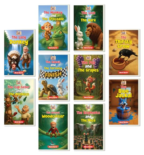 Image of Story Books For Kids (Set of 10 Books) | Best Selling Moral Story Book for Kids in India | Premium Quality Gift - Bed Time Story Books | Two Brothers Publications