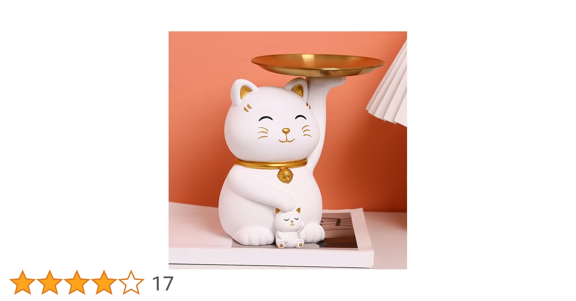 Amazon.co.jp: AKINORE 招き猫 皿を捧げる猫さん 置物 玄関収納