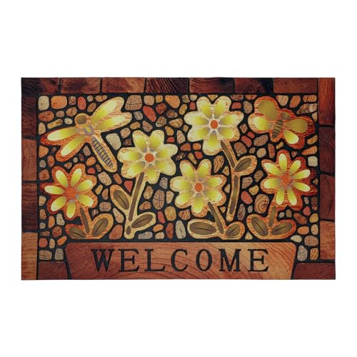 DWKKX Durable Welcome Door Mats 24”x36” – Heavy Duty Non-Slip Rubber...
