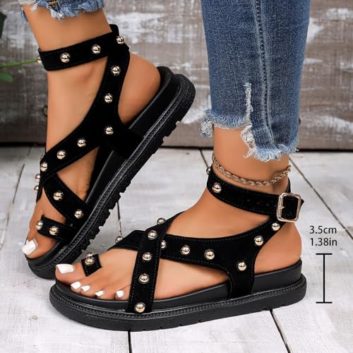 Sandalias mujer verano cómodas de suela suave y tiras cruzadas clásicas 7