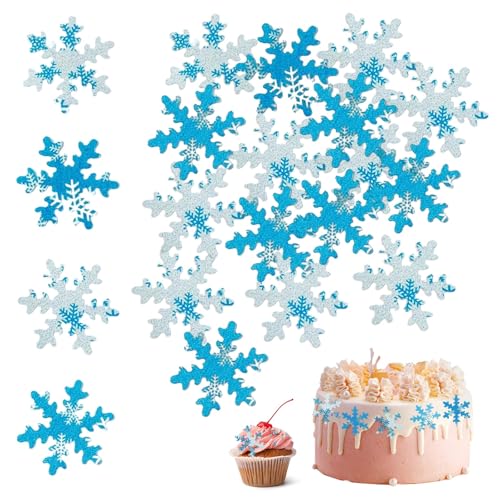 Essbare Schneeflocken-Tortendekoration 50 Stück Frozen-Stil Hochwertige Verzierung Für Weihnachten Geburtstage Und Festliche Anlässe
