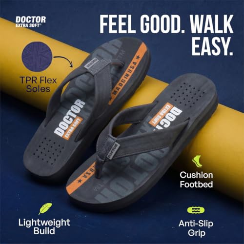 Image of DOCTOR EXTRA SOFT Slipper Care Orthopaedic and Diabetic Super Fitting Comfort Doctor Slipper, DR. Slipper, Flip-Flop, Slides and House Slipper for Men's Men's-FeelGood-D-31