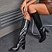 AIUNIIND Knee High Boots Women Platform Chunky Go Go Boots Pointed Toe Tall Boots Fashion Long Boots Block High Heels Side Zip Black 8.5