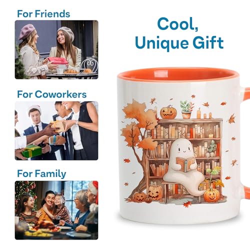 Taza de cerámica para café de 11 onzas con diseño de fantasma miniatura 6