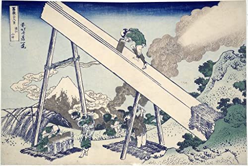 Affiche Toile Montagnes Totomi Hokusai 60x90cm pour décoration