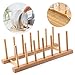 Ziyero Bambus Abtropfgestell Bamboo Tellerständer Abtropffläche Lagerung Inhaber Platzsparend, Leicht Montieren Zerlegen, für Teller, Schüssel, Tassen, Topf Deckel, Schneidebrett, Buch—6 Slots