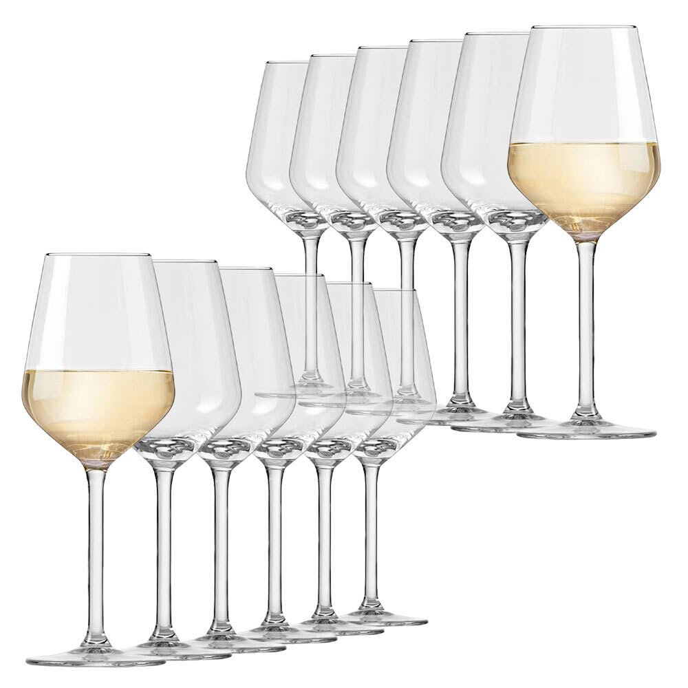 Murago - 24er Set Weißweingläser Elegance ca. 380 ml - Weißweingläser elegante Weingläser Weinglas für 380ml Weißwein 24 Stück Gläser bauchig Weißweinglas spülmaschinenfest groß Weissweingläser