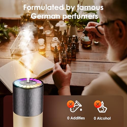 Image of Car Air Freshener, Car Fresheners Long Lasting, Auto On /Off, 3 Adjustable Modes for Custom Scent Intensity, 150mL Large Capacity, Diffuser with RGB Music Syncing Light (Cologne)
