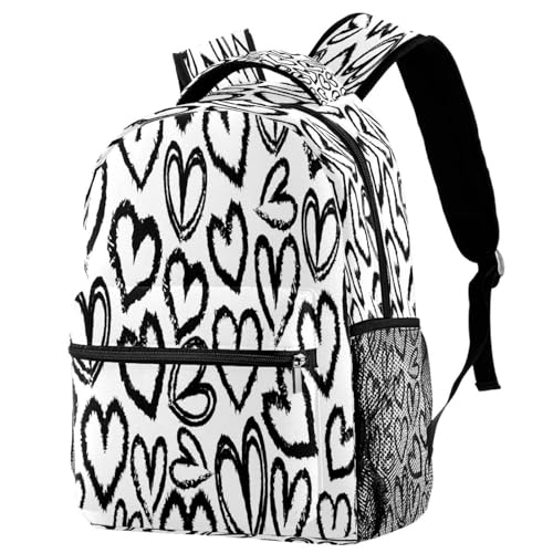 Sac à dos d'école multicolore pour adolescente et fille avec cœurs