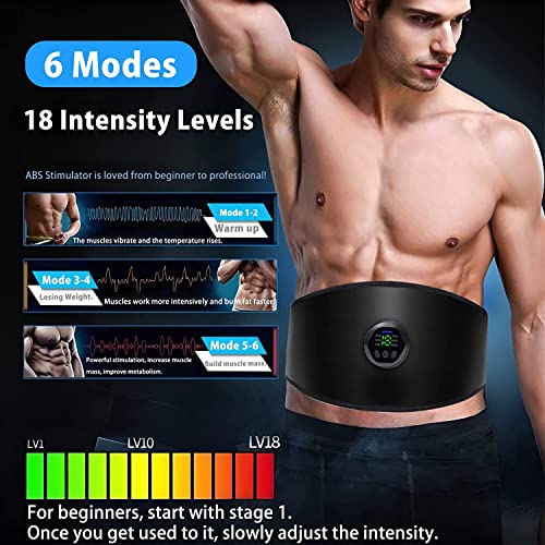Muscle Toner Abs Training Workout Belt Body Abdominal Toning Gear Waist Trimmer Ab Workouts Intelligent Portable Fitness Apparatus For Men Women Abdomen/Arm/Leg Home Office Exercise #TOP2