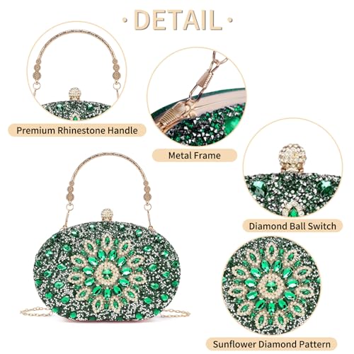 Image of Sparkly Women's Evening Clutch Purses Rhinestone Bag Luxury Handbags For Weddings Formal Prom Party