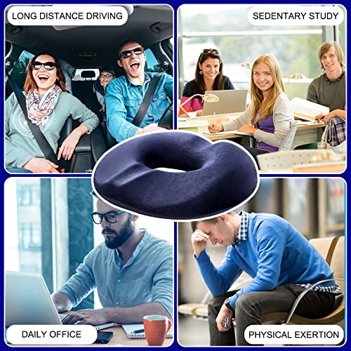 Male Donut Pillow Donut Seat Cushion For Office Chair Large Tailbone Pain Relief Cushion Ergonomic Hemorrhoid Pillow For Man Butt Bed Sores Prostate Coccyx Sciatica Pregnancy Postpartum Pelvic (Navy) #TOP5
