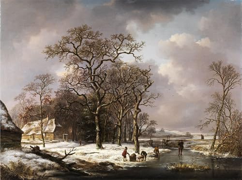 Tableaux Pour la Décoration de la Chambre Andreas Schelfhout Toile Winterlandschap