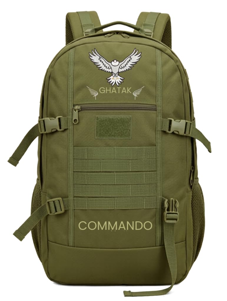 ghatak Tactical Pithu Bag 55L Military Style Backpack for Men | Laptop Compartment, MOLLE Webbing, Trekking Hiking Camping Travel Rucksack with Rain Cover Pocket-picture-18