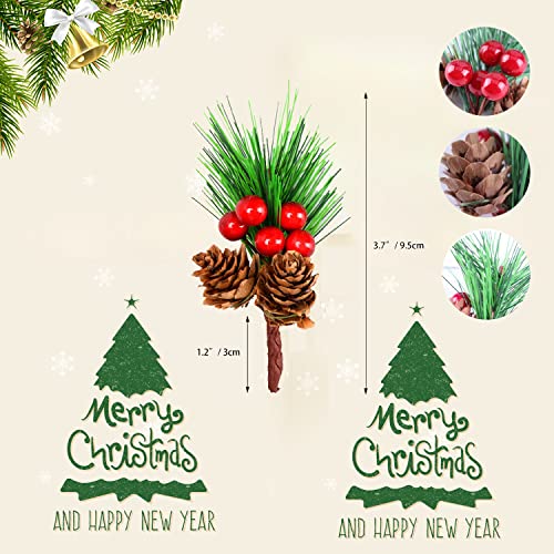 Pics de Noël de baies rouges et pommes de pin pour arrangements - 3