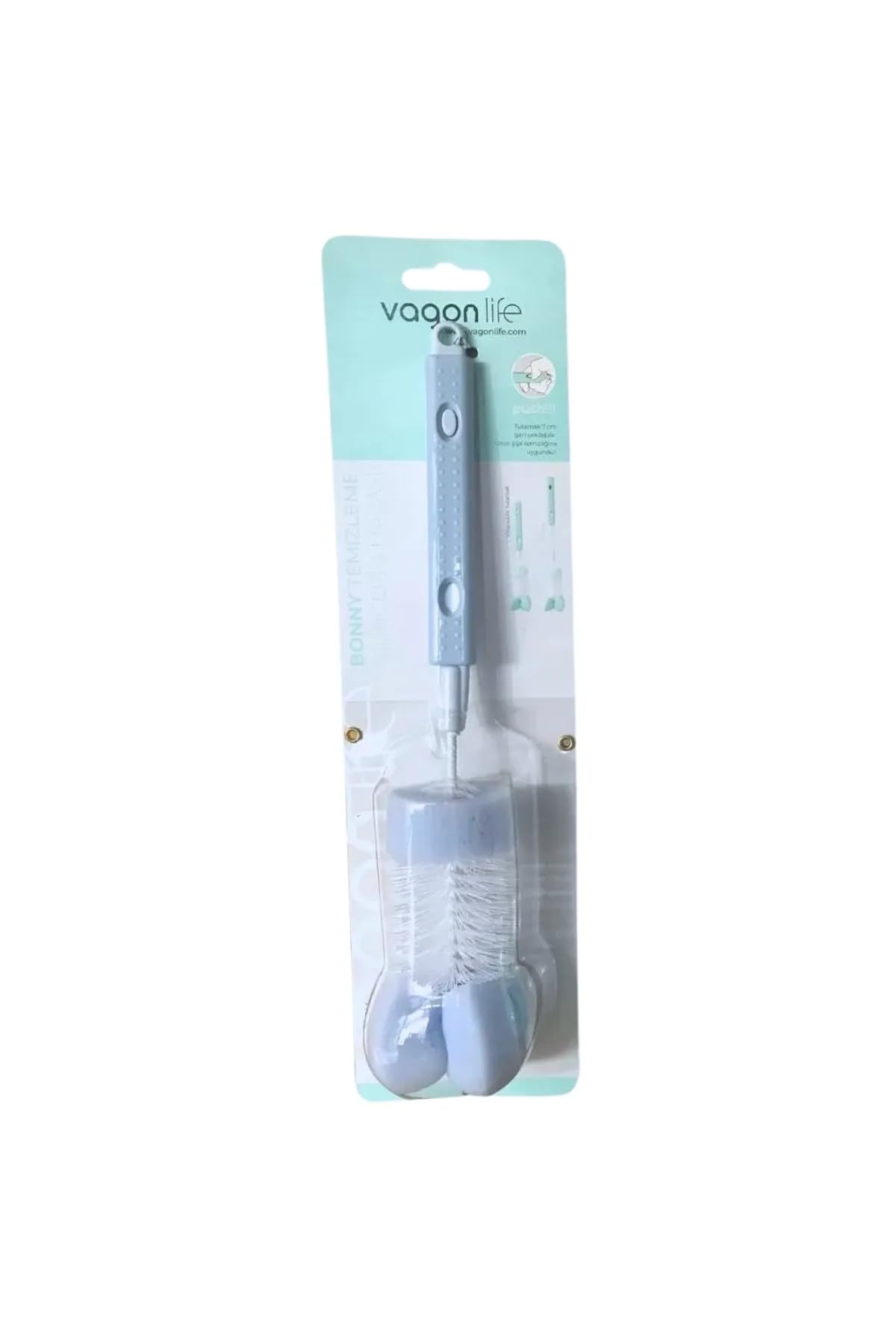 Vagonlife 7cm Uzayabilen Matara/Termos/Şişe/kavanoz Temizleme Fırçası Süngerli (Lacivert)