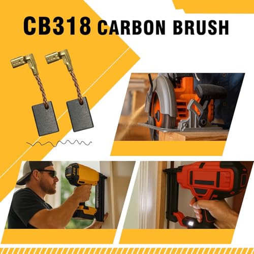 Image of CB318 Carbon Brushes Compatible with Makita 9560CV, 9563CV, 9565CV, 9566CV, GD0600, 9554, 9557 Angle Grinder Replace CB330, CB340, CB314, CB315
