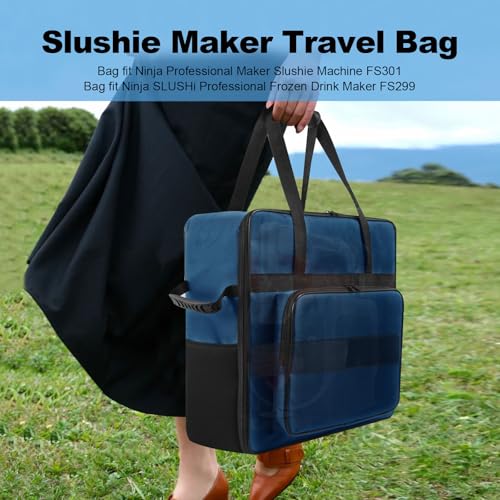 Image of FS301 Slushie Bag,Carrying Bag for Ninja SLUSHi Slushie Machine FS301 / FS300,Slushy Machine Travel Bag,Portable Storage Bag for Frozen Drink Maker, Protector for Machine Accessories (Front-Opening)