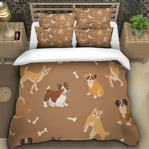 Housse de couette microfibre 3D à fermeture éclair résistante motif bouledogue - 5