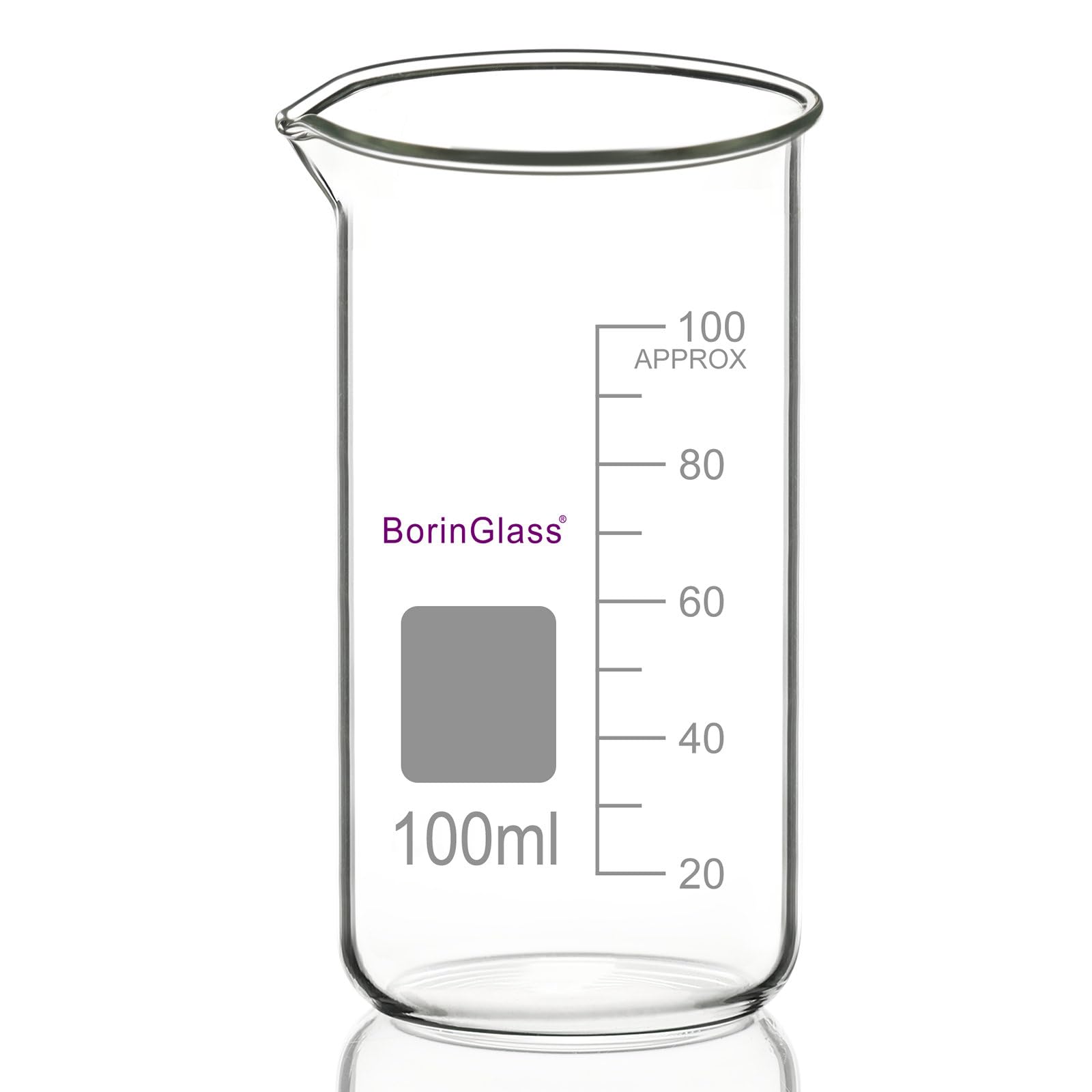 BorinGlass High Borosilicate Glass Beaker with Pouring Spout, 1-Pack 50 ml Graduated Tall Lab Beaker — Amazon image 10